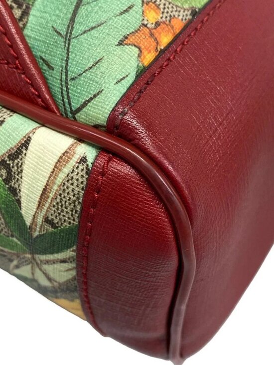 GUCCI GG Supreme Tian Small Back 427042 Bordeaux Beige Multi PVC Leather main image 13